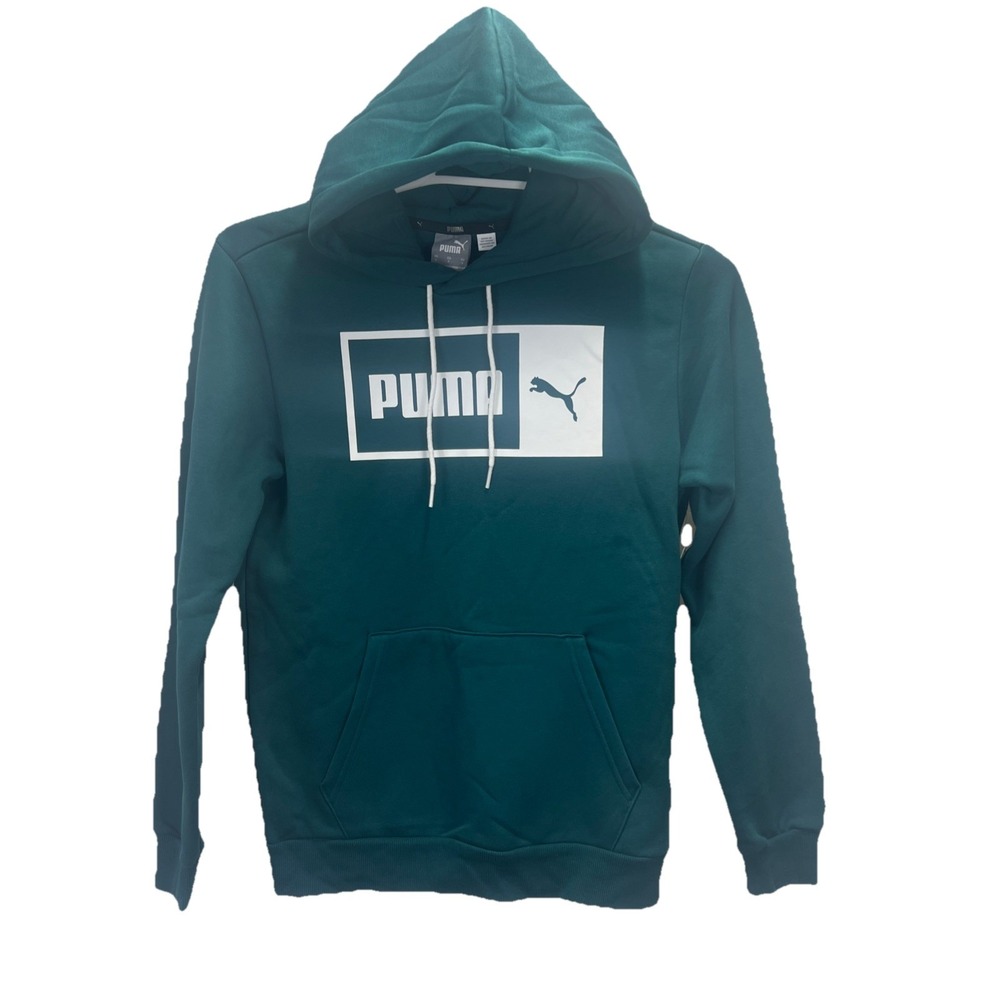 Puma Men's Long Sleeve Hooded Sweatshirt Size S Small Green